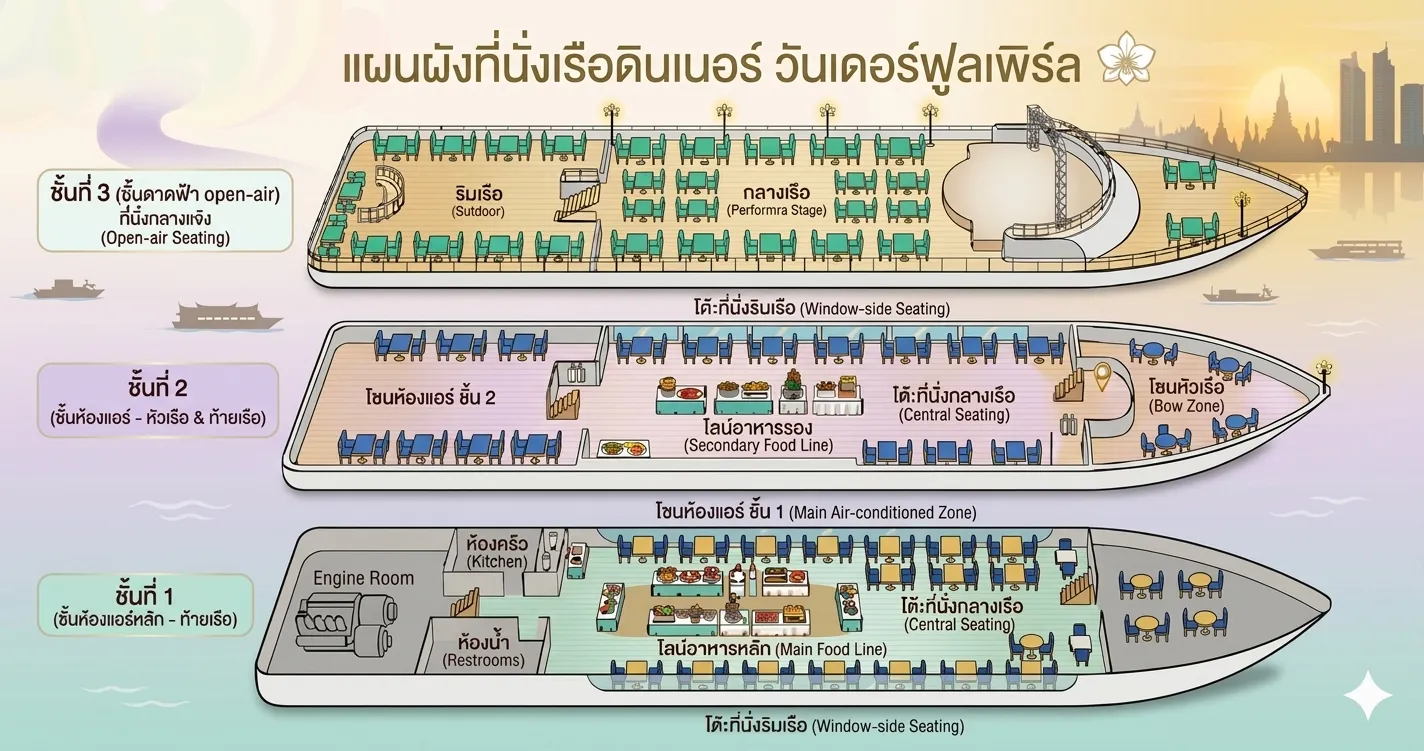 อัพเดตแผนผังที่นั่งบนเรือวันเดอร์ฟูลเพิร์ล